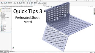 Solidworks Quick Tips 03  Perforated Sheet Metal [upl. by Ariane]