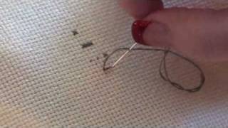 Back Stitch on Aida Fabric  Julies Cross Stitch Tips [upl. by Anibur]