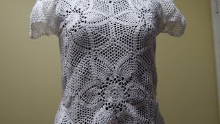 Blusa Crochet con Tejido Hexagonal 1 de 2 [upl. by Nerti]