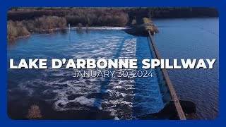 Lake DArbonne Spillway Gates Open  January 30 2024 [upl. by Lasonde]