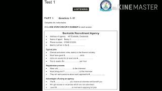 BANKSIDE RECRUITMENT AGENCYlistening listen ielts test [upl. by Amathiste]