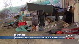 Nebraska DOT removes homeless camp in northwest Omaha [upl. by Refennej68]