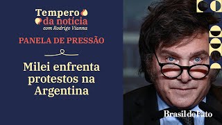 Inflação fome e falta de dinheiro Milei enfrenta protestos na Argentina [upl. by Serle]