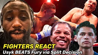 FIGHTERS REACT to Usyk DROPPING amp BEATING Tyson Fury Crawford Gervonta Pacquiao Ryan MORE [upl. by Ursa]