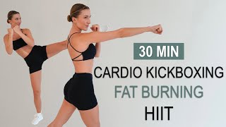 30 Min STANDING CARDIO KICKBOXING  FAT BURNING HIIT  Sweaty Dancy Standing Abs  No Repeat [upl. by Ocirderf797]