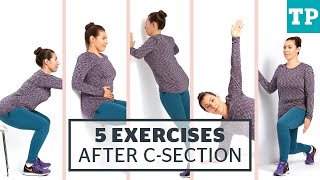 Postpartum Workout 5 exercises for after a Csection [upl. by Rudwik]