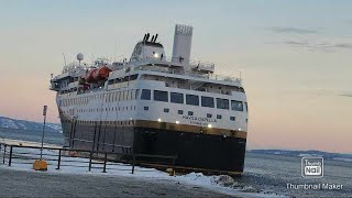 HAVILA CAPELLA FOSNAVÅG LEAVING TRONDHEIM PORT JANUARY 12024 [upl. by Adnoval902]