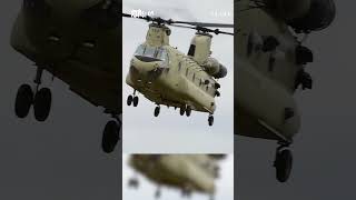 US CH47 Chinook Helicopter During Exercise in Germany [upl. by Enajiram]