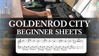 quotGoldenrod Cityquot Pokémon GSC  Beginner Pokémon Piano Sheets 3 [upl. by Koser]