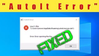 quotAutoItquot error windows 10 fix [upl. by Barboza]