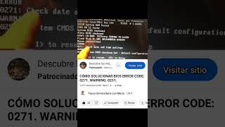 CÓMO SOLUCIONAR BIOS ERROR CODE 0271 WARNING 0251 laptop computer [upl. by Rugg]