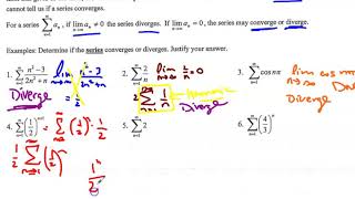 BC Lesson 42  Nth Term Divergence Test [upl. by Ledba]