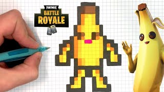 WIE ZEICHNET MAN BANANE FORTNITE PIXEL ART [upl. by Itsrejk]