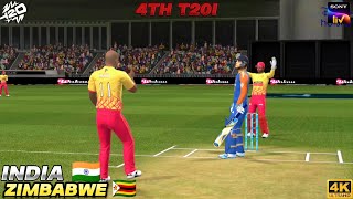 INDIA 🇮🇳 VS ZIMBABWE 🇿🇼 4TH T20I ।। NAIL BITING THRILLER 🥶🔥 RealCricket [upl. by Helga840]