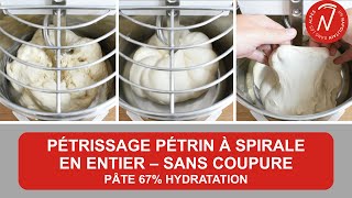 Pétrissage avec pétrin à spirale  En entier  sans coupure  Pâte pizza napolitaine 67 hydratation [upl. by Lohcin463]