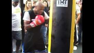 Floyd Mayweather training for Guerrero  HEAVY BAG [upl. by Armelda429]