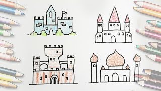 thed How to draw Palace easily Draw a castle 궁전 그리기 성 그리는 방법 [upl. by Emmer]