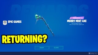 How to Get MERRY MINT AXE PICKAXE in Fortnite Fortnite Minty Pickaxe Returning [upl. by Netsrek]