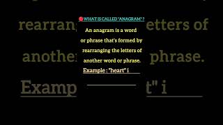 What is called Anagram Anagram words Definition of Anagram [upl. by Alexa233]