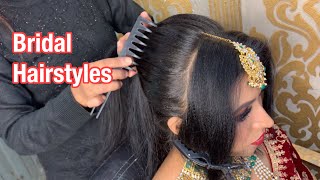 Wedding hairstyles for bridal  less time mai kaise karen bridal hairstyles [upl. by Rosanna]