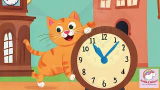 Short Hickory Dickory Dock Nursery Rhyme with Cat  Children Song 🎵  Playful Illustration for kids [upl. by Yehudi]