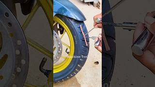 Plugging a Motorcycle Flat Tire Fast and Easy Fix [upl. by Trebma]