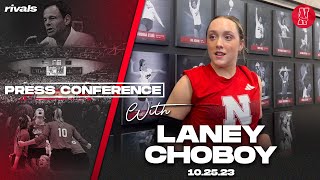 Nebraska Volleyball Laney Choboy recaps Wisconsin and previews upcoming weekend Oct 25 2023 [upl. by Henke]