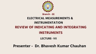 Electrical Measurements amp Instrumentation Review of Indicating and Integrating Instruments Part2 [upl. by Nogam390]