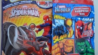 Surprise Marvel SpiderMan Wolverine Iron Man The Hulk The Thing Super Surprise Packs [upl. by Alorac]