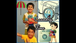 laundry time to help MOM  how to do laundry in a fun way [upl. by Serafine]