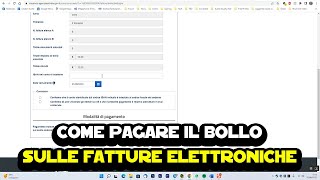 Come pagare il bollo sulle fatture elettroniche dal sito dellagenzia delle entrate [upl. by Rhoades8]