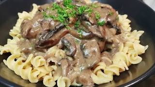 MUSHROOM STROGANOFF VEGAN  CookingwithKarma [upl. by Guthrey]