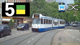 🚊 GVB Amsterdam Tramlijn 5 Cabinerit Amstelveen Stadshart  Centraal Station Drivers view POV 2010 [upl. by Aseuqram]