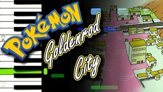 Pokemon  Goldenrod City Theme  Synthesia Piano Tutorial [upl. by Sanderson]