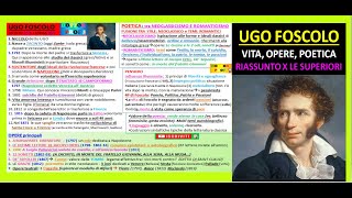 ✅ UGO FOSCOLO riassunto VITA OPERE POETICA x le superiori [upl. by Enyak454]