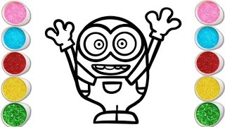 Mega Minion Drawing Painting and Coloring for Kids and Toddlers  Drawing for Children [upl. by Euqinomad]