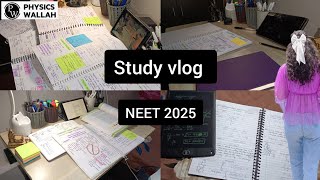 Study vlog 📚📖 NEET dropper 💉🩺🥼 ll Studying for 3rd mock test 💁🥲studymotivation pw neet2025 [upl. by Sibylla]