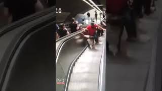 Riders Fall on Top of Each Other When Escalator Malfunctions shorts [upl. by Mcgraw233]