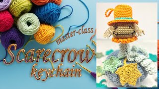 How to Knit a Scarecrow Keychain Easy DIY Tutorial 🎃🧶 Oli Crochet [upl. by Helene871]