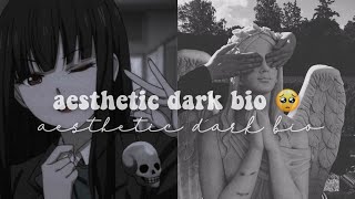 aesthetic dark bio ideas igrpwatele✨ [upl. by Assil15]