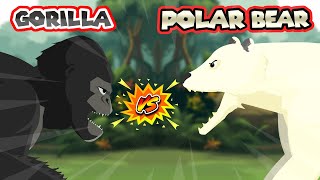 Gorilla vs Polar Bear  Animal Tournament S1  Animal Animation [upl. by Lerrud]