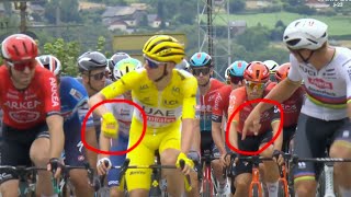 TOUR DE FRANCE 2024  Quand Pogacar et Van der Poel jouent les farceurs en tête du peloton [upl. by Ahsikad]