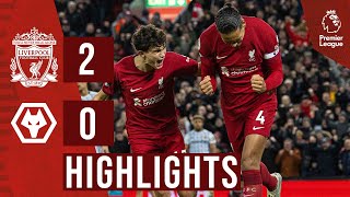 HIGHLIGHTS Liverpool 20 Wolves  van Dijk amp Salah goals seal win over Wolves [upl. by Yoong]