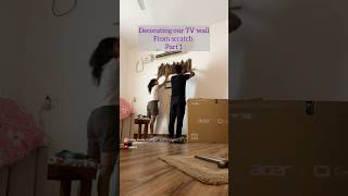 Decorating our TV wall From scratch Part 1 homedecor decor scratch homedecor [upl. by Ailel120]