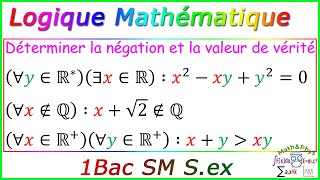 Négation dune Proposition  Logique Mathematique  1 Bac Exercice 6 [upl. by Tesil]