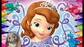 SOFIA the First Coloring Pages Disney Junior Princess for Girls Children Learning Fun Art for Kids [upl. by Lindell]