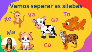 SEPARAÇÃO SILÁBICA PARA CRIANÇAS  VOCABULÁRIOS  ALFABETIZAÇÃO  SEPARANDO AS SÍLABAS [upl. by Eatnoid]