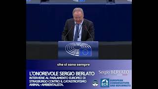 L’on Sergio Berlato al Parlamento europeo di Strasburgo contro il catastrofismo animalambientalista [upl. by Lanni]