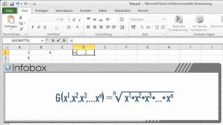 Excel 2010 Die Funktion GEOMITTEL [upl. by Andy]