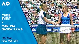 Chris Evert v Martina Navratilova Full Match  Australian Open 1982 Final [upl. by Erdnoid]